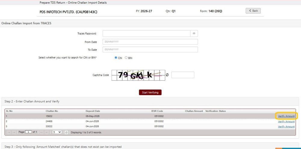 Challan Import - 3