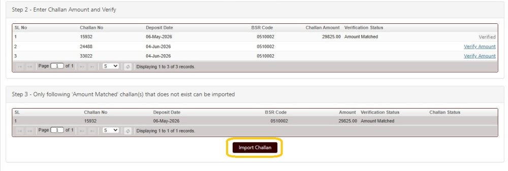 Challan Import - 6