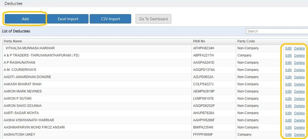 Add Deductee - 2 deductee-setup