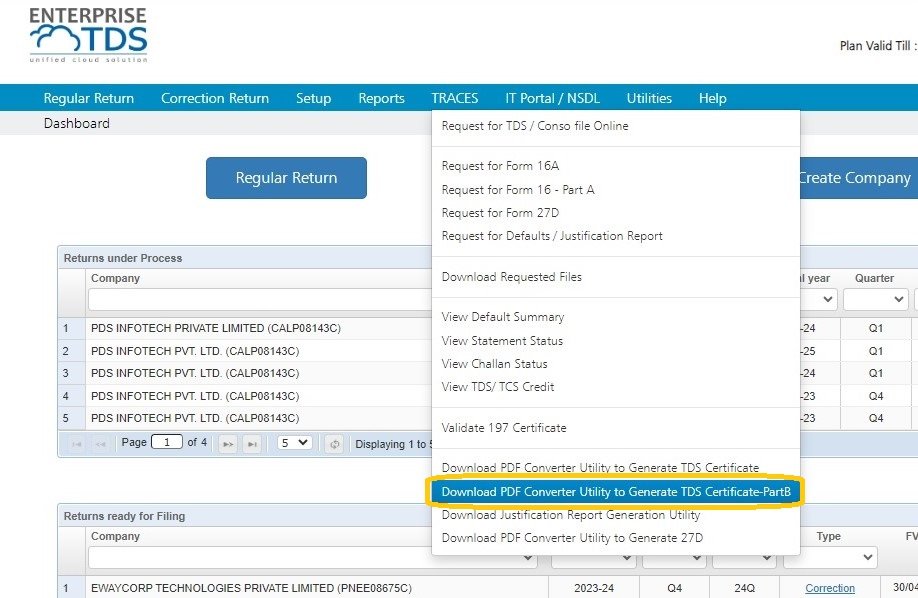 Download PDF Converter Utility to Generate TDS Certificate – Part B download-pdf-converter-p-b