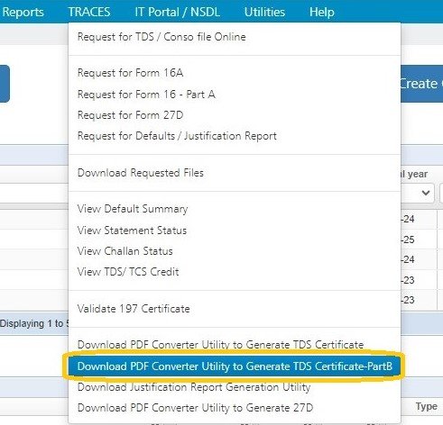 Download PDF Converter Utility to Generate TDS Certificate – Part B download-pdf-converter-p-b