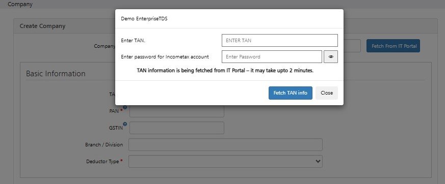 Add Company through IT portal 2
