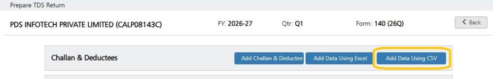 Add Data using CSV