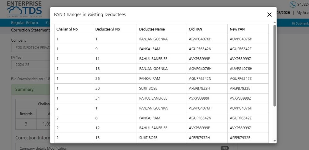 Correction Statement information 3