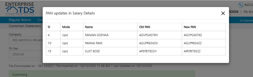 Correction Statement information 4