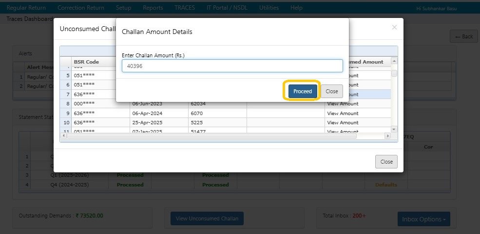 Unconsumed Challan 2