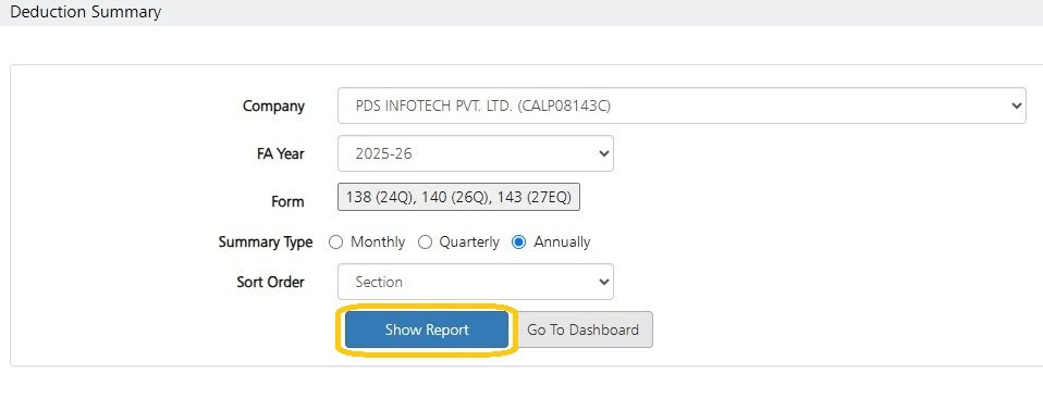 Deduction Summary Report 2