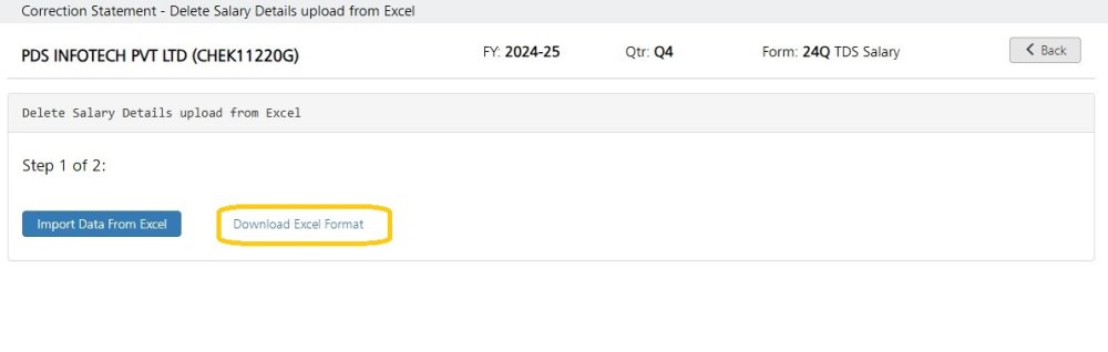 Delete Salary via Excel 2