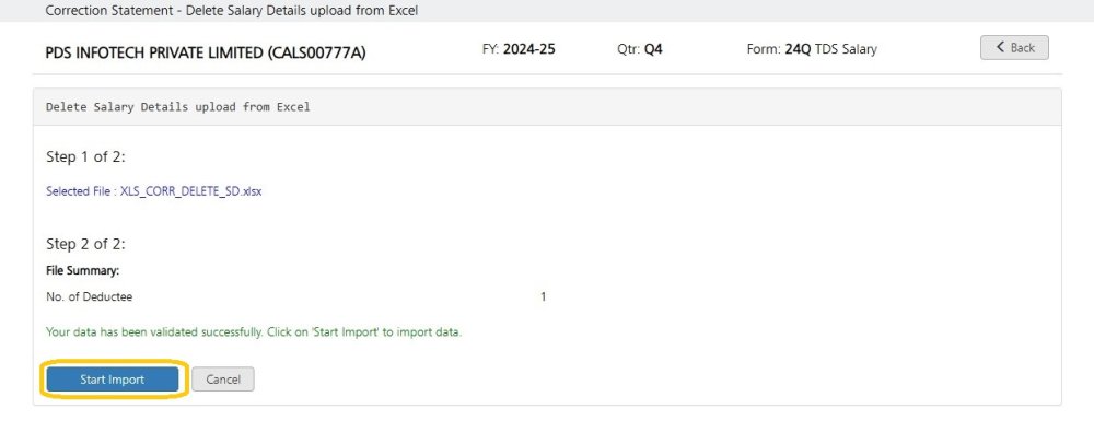 Delete Salary via Excel 5