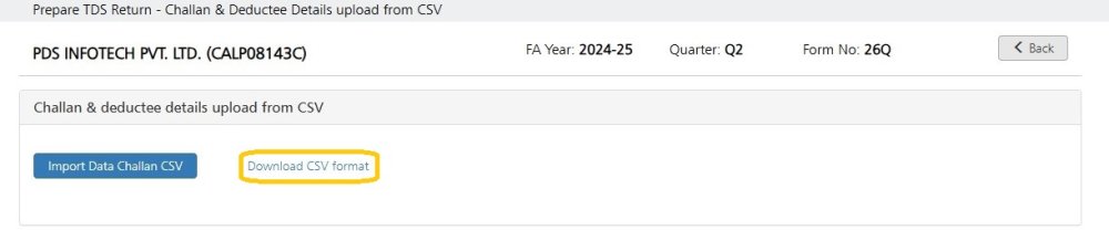 Download Challan CSV