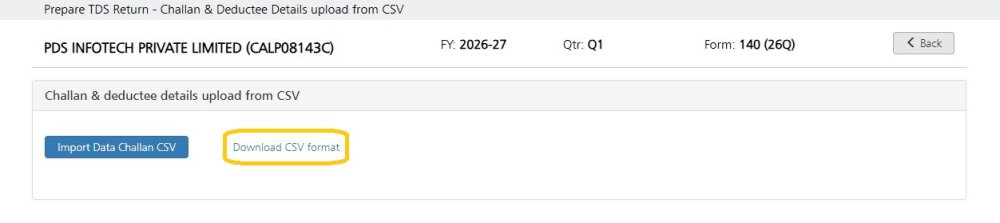 Download Challan CSV