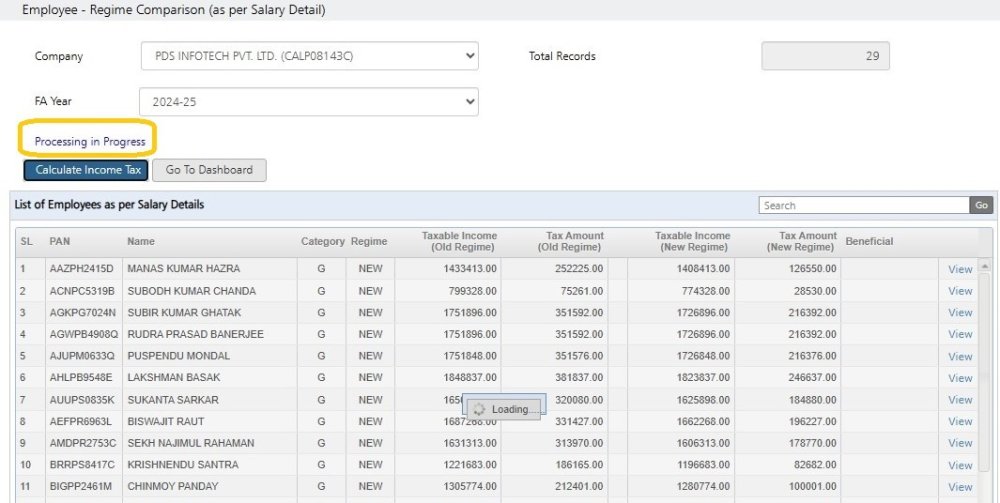 Employee – Regime Comparison 3