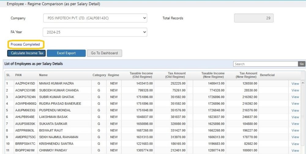 Employee – Regime Comparison 4