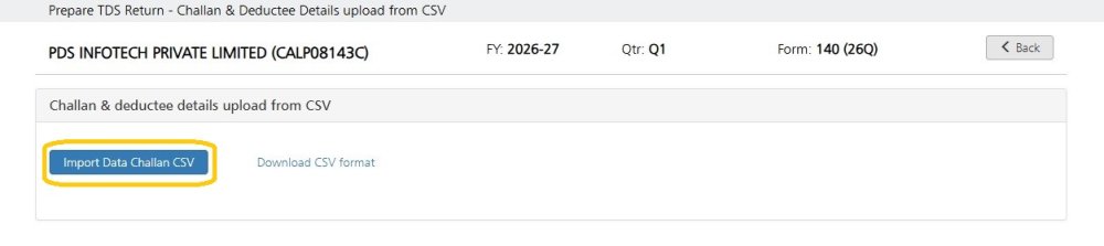 Import Challan Data CSV
