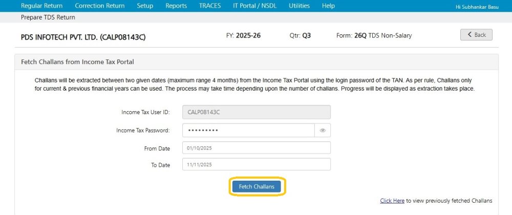 Fetch Challans From It Portal 2
