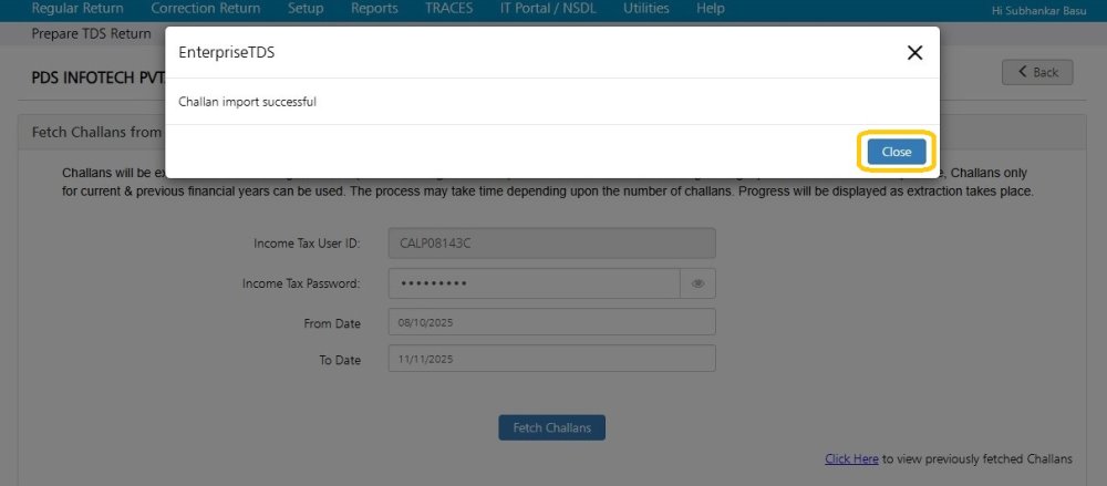 Fetch Challans From It Portal 5