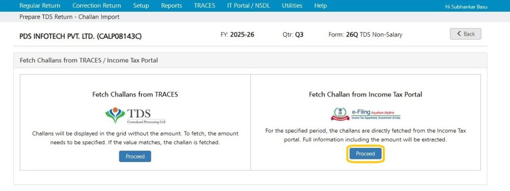 Fetch Challans From It Portal