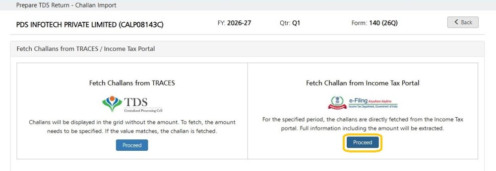 Fetch Challans From It Portal