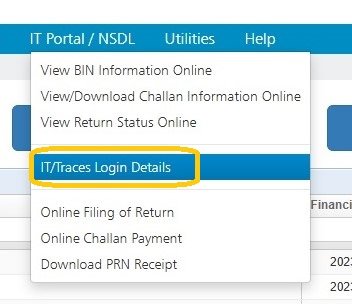 IT/Traces Login Details