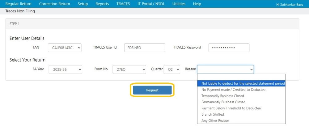 Non-Filling of Return 3