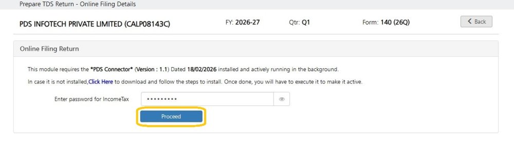 Online Filling of Return
