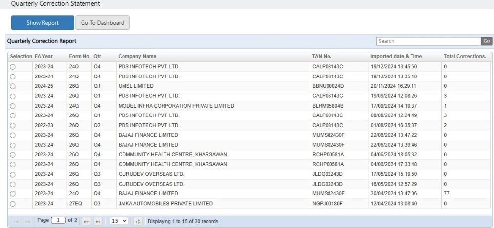 Qly Correction Statement 2