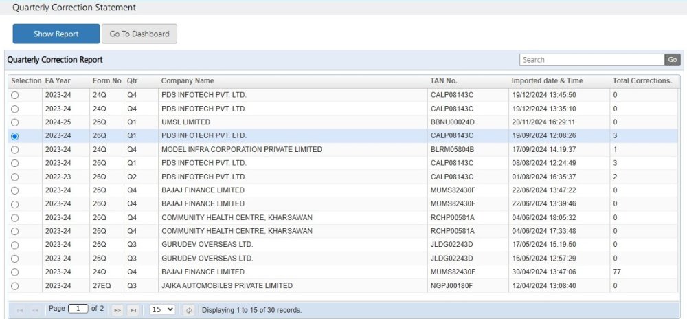 Qly Correction Statement 3