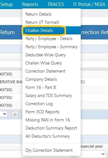 Reports - Challan Details