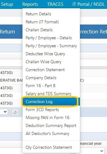 Reports - Correction Log