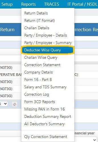 Reports - Deductee Wise Query