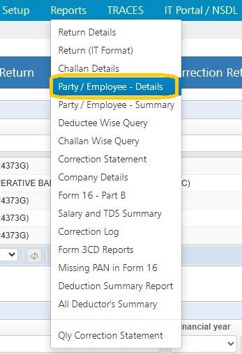 Reports - Party/Employee Details