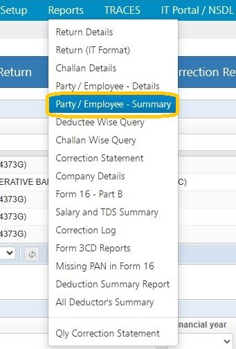 Reports - Party Employee Summary