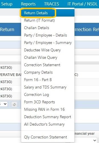 Reports - Return Details