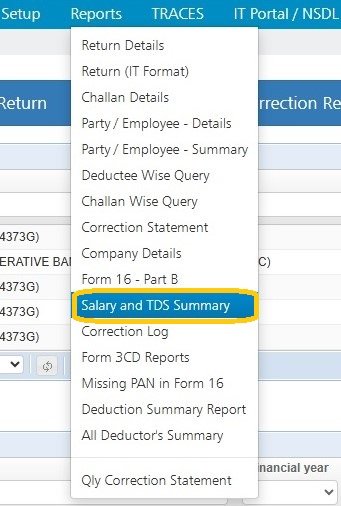 Reports - Salary and TDS Summary