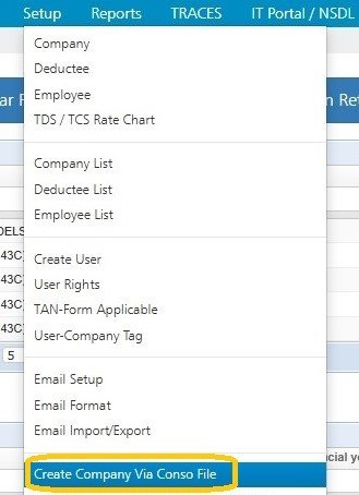 Create Company Via Conso File