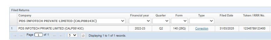 Dashboard - Returns Already Filed