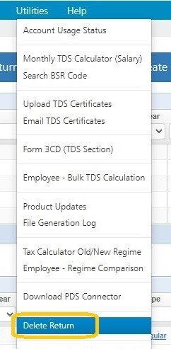 Utilities - Delete Return