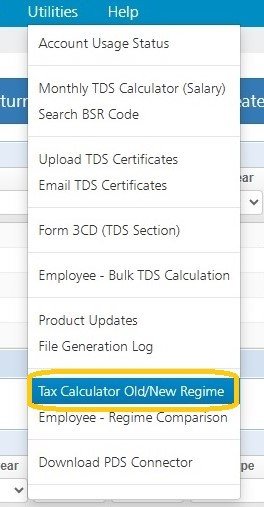 Utilities - Tax Calculator -Old/New Regime