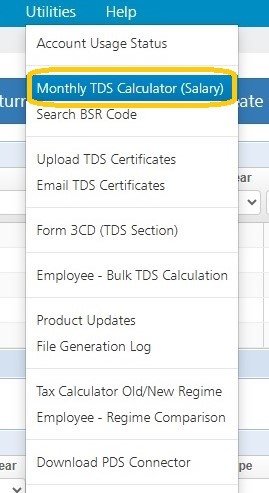 Utility - Monthly TDS Calculator utility-mothly-tds-calculator