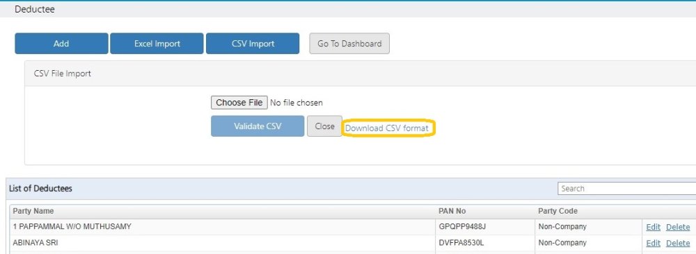 Deductee Add CSV 2