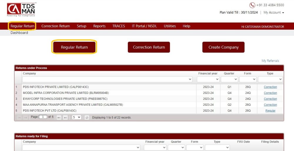 Fig 1 Regular Return