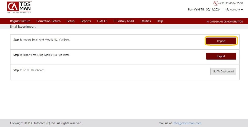 Fig 2 Email Import or Export
