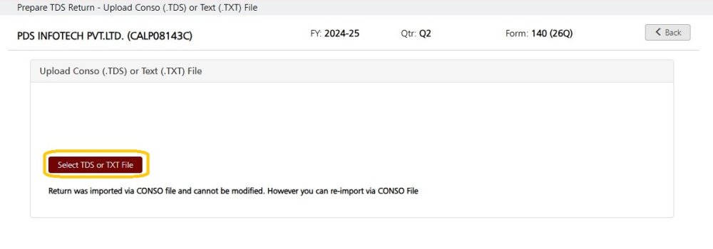 Fig 2 Select TDS or TXT File
