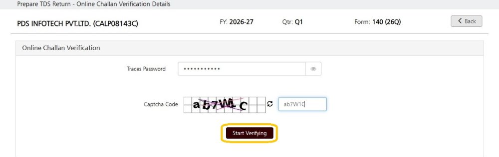 Fig 2 Verify Challan