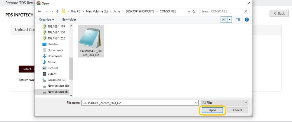 Fig 3 Open TDS or TXT File