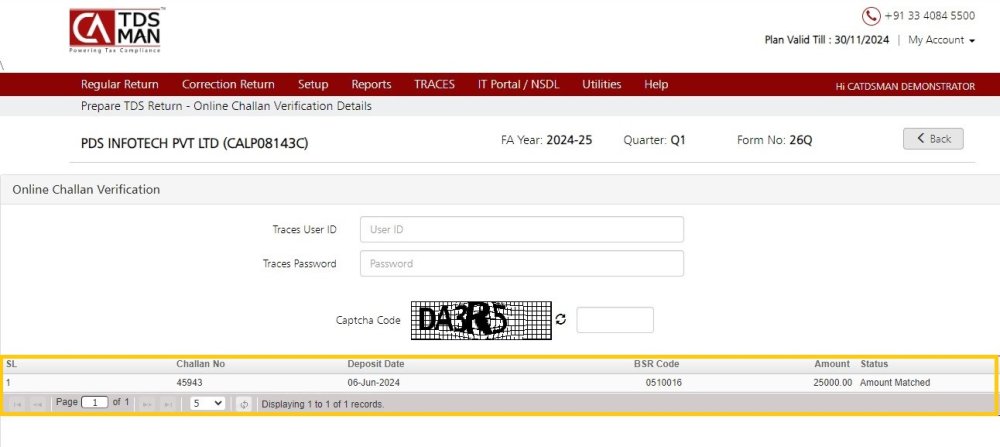 Fig 3 Verify Challan