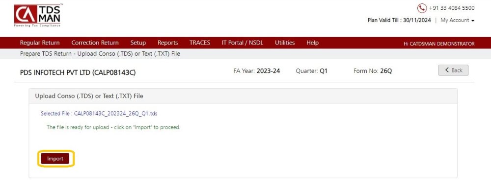 Fig 5 Import TDS or TXT File