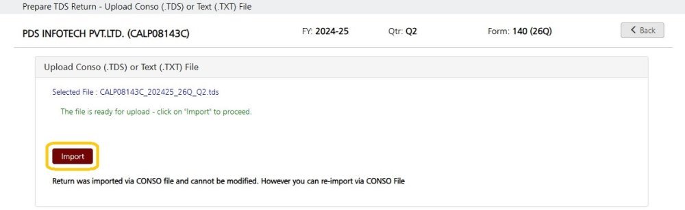 Fig 5 Import TDS or TXT File