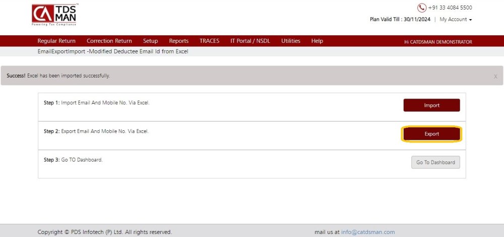 Fig 8 Email Import or Export