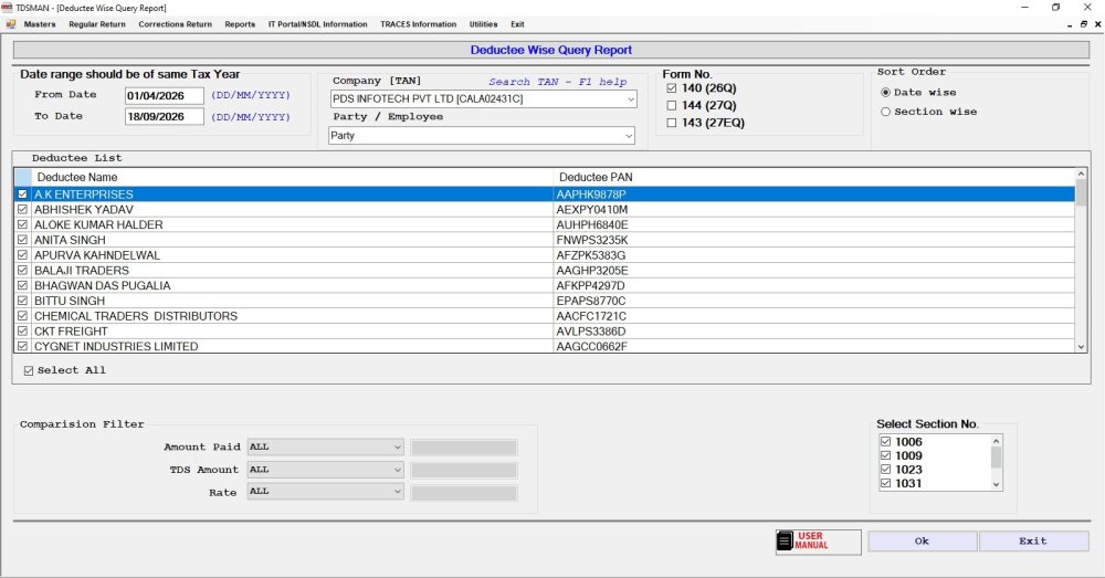 Query Reports –Deductee figure-query-reports-deductee